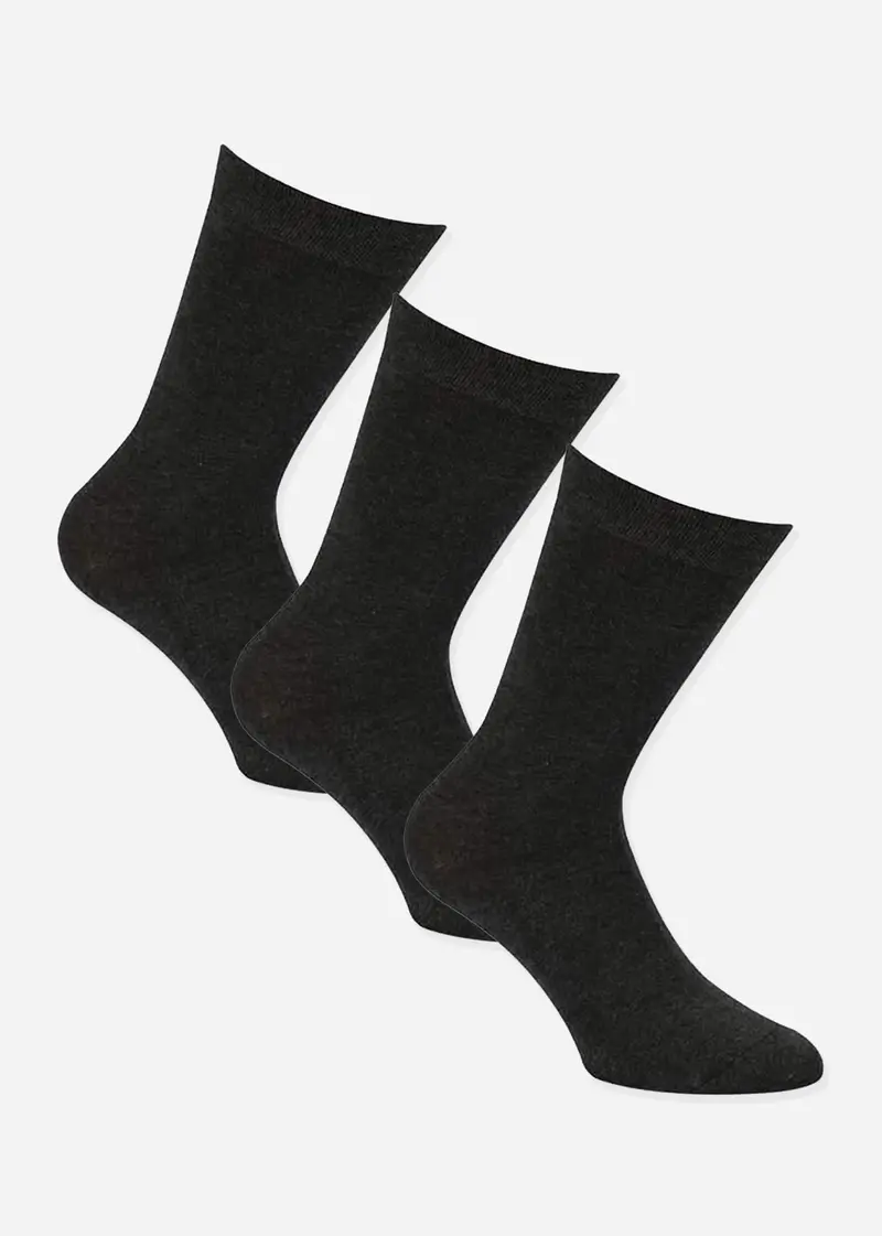 3 Pack Premium Bamboo Socks - Mid Grey