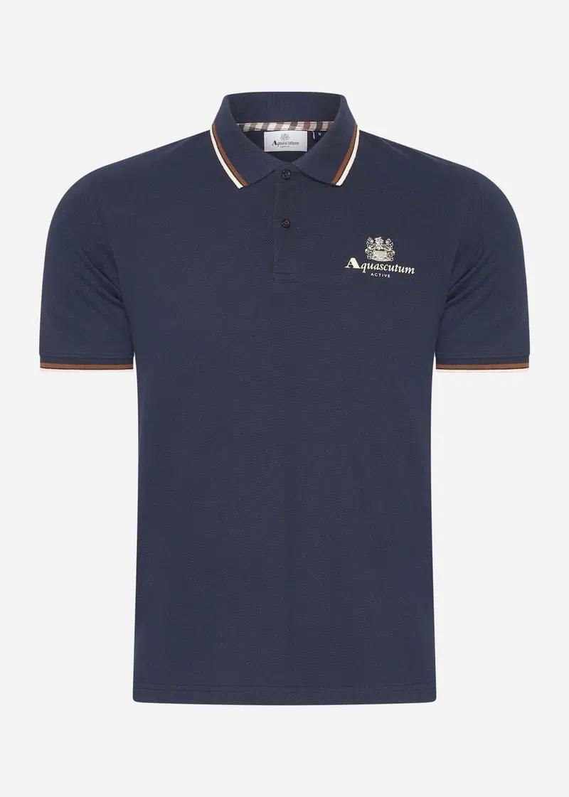 Active piquet stripes polo - navy