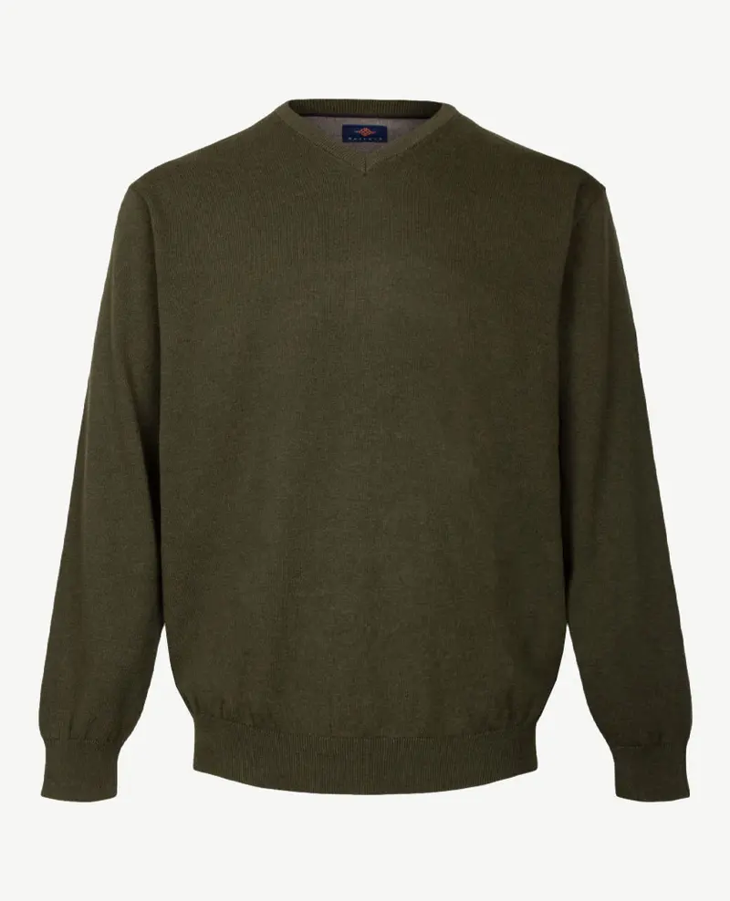 Baileys - Herenpullover - V-hals - Mosgroen