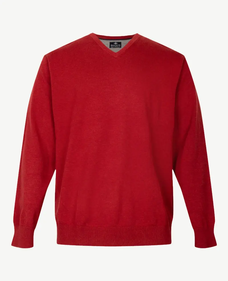 Baileys - Herenpullover V-hals - Warm rood