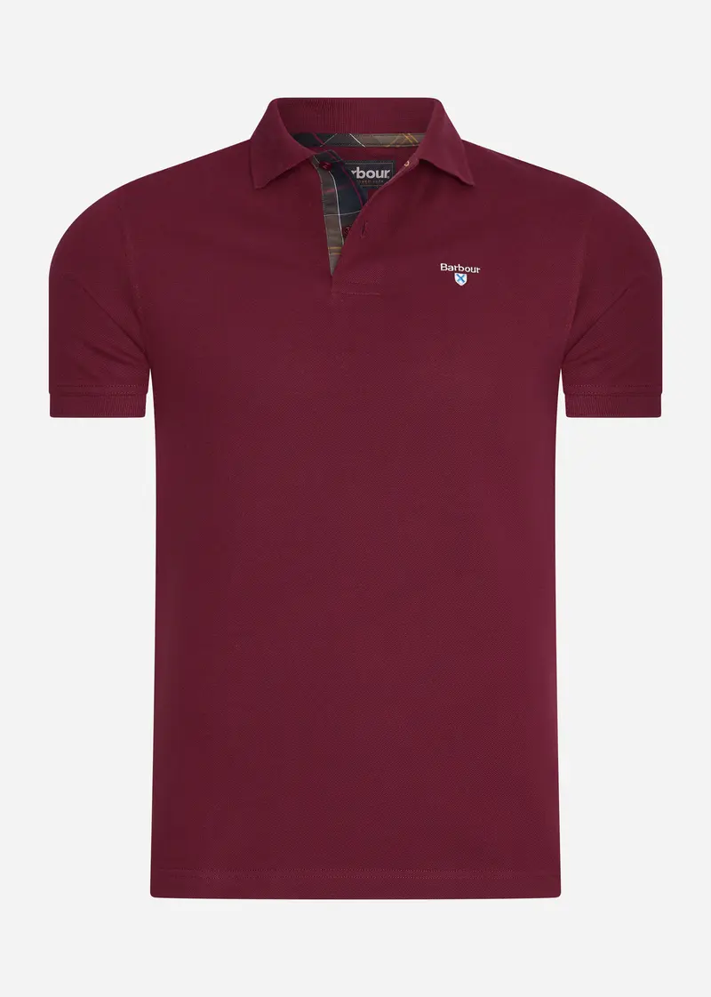 Barbour tartan pique polo - ruby