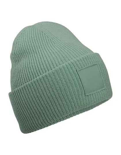 Beechfield - Deep Cuffed Tonal Patch Beanie - Dusty Green