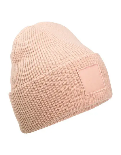 Beechfield - Deep Cuffed Tonal Patch Beanie - Peach