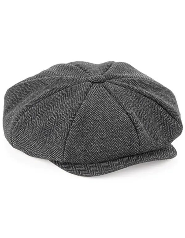 Beechfield - Heritage Baker Boy Cap - Charcoal Herringbone