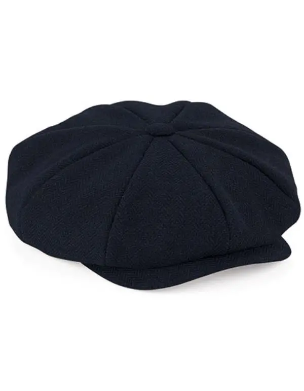 Beechfield - Heritage Baker Boy Cap - Navy Herringbone