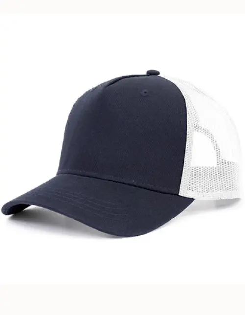 Brain Waves - 5-Panel Trucker Cap Recycled - Navy / White