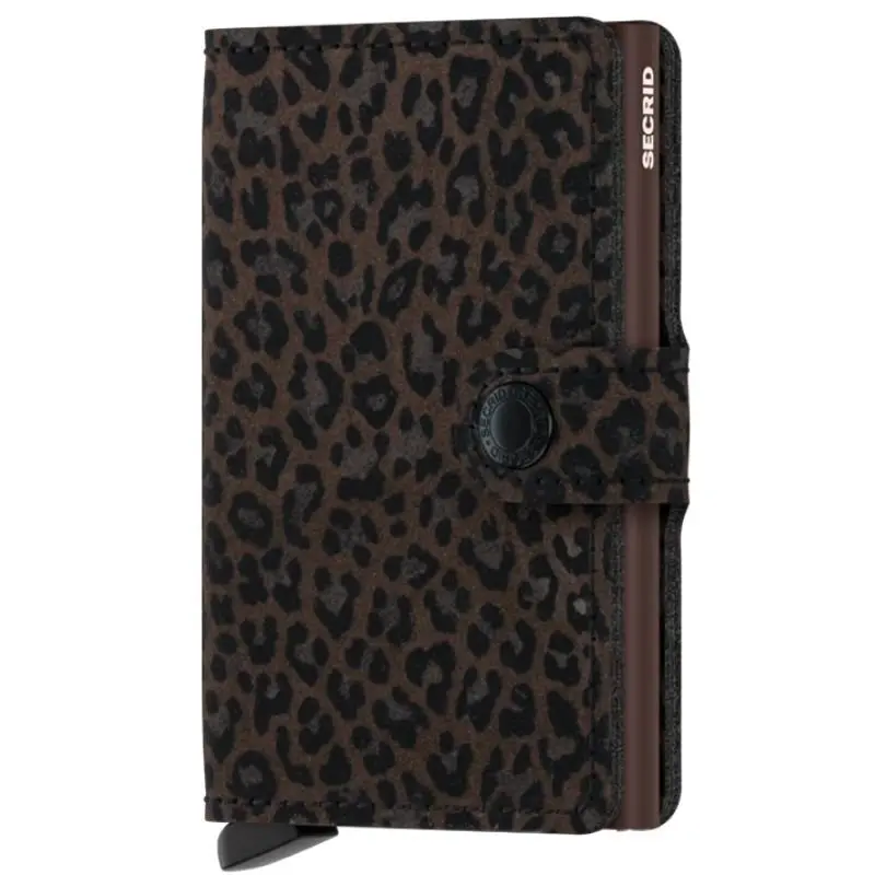 Bruine miniwallet Leo