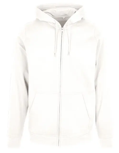 Build Your Brand Basic - Basic Zip Hoody - White