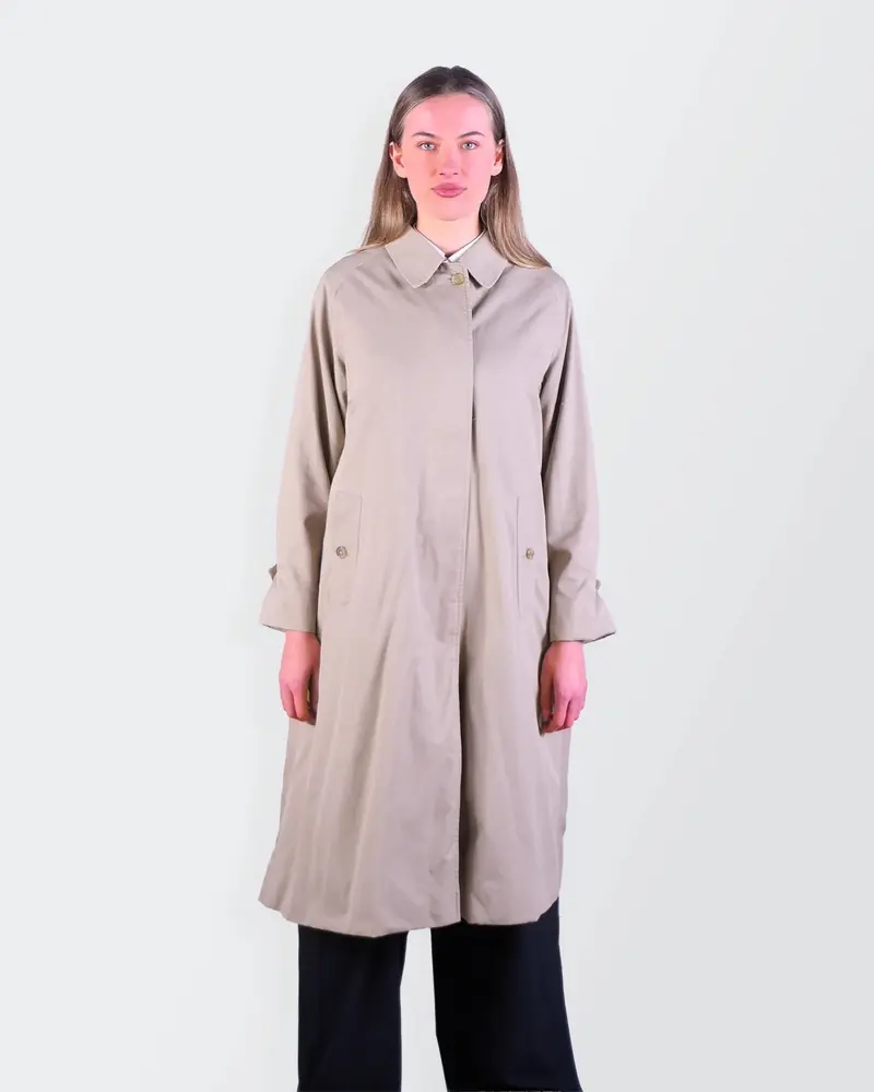 Burberry Beige Wool Raincoat - S