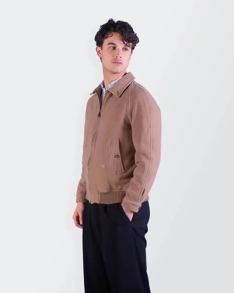 Burberry Brown Wool Bomber Jacket - S