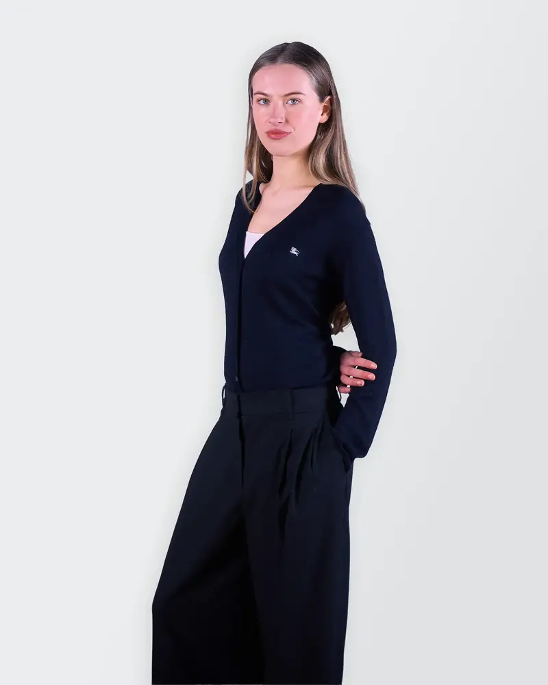 Burberry Navy Button Cardigan - S
