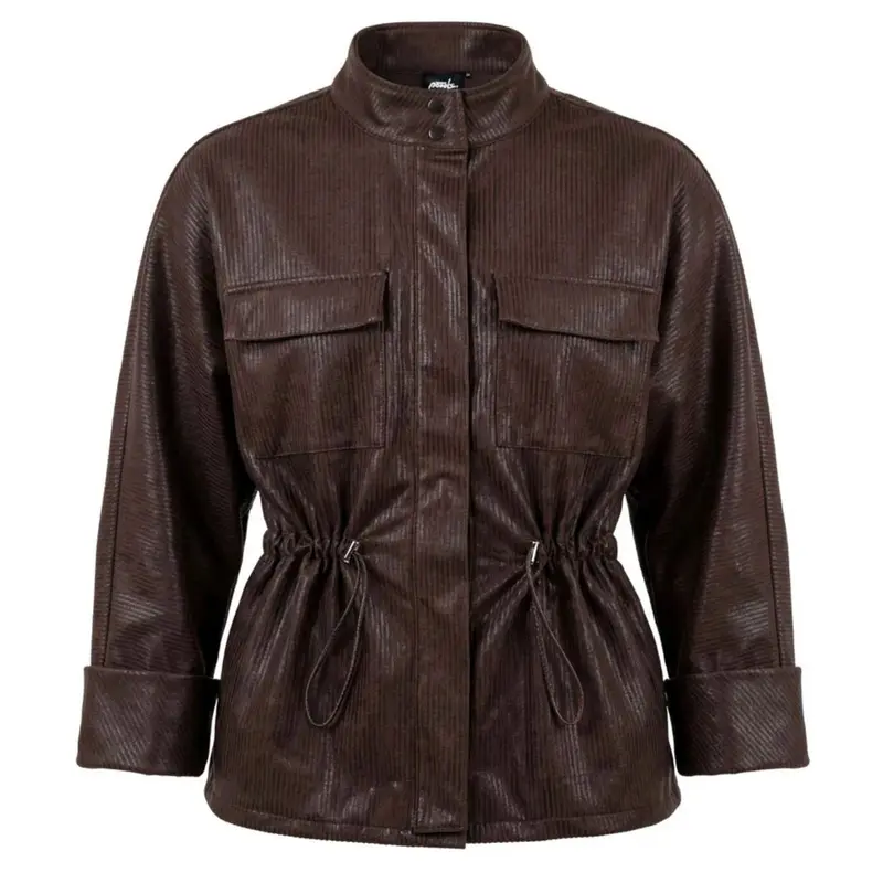 Coffeebruine drawstring jacket 633138
