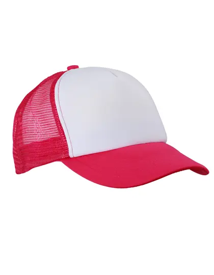Daiber - 5-Panel Polyester Mesh Pet - White/Magenta