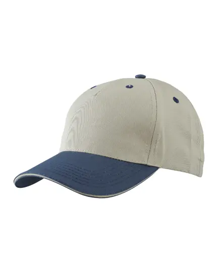 Daiber - 5 Panel Sandwich Cap - Beige / Navy