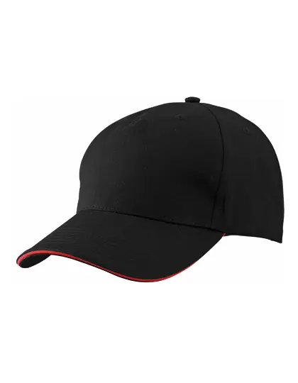 Daiber - 5 Panel Sandwich Cap - Black / Red