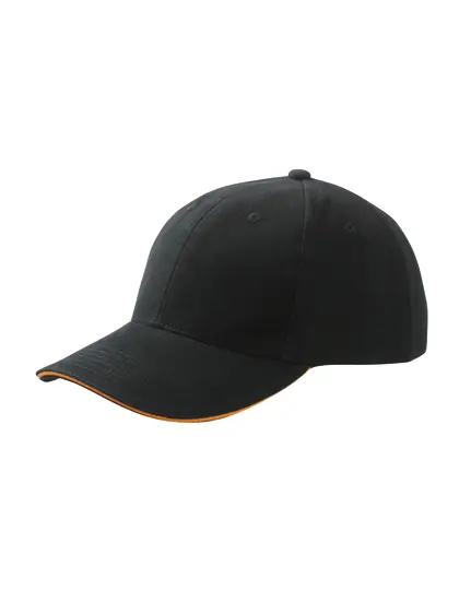 Daiber - 6-Panel Sandwich Cap - Black / Orange