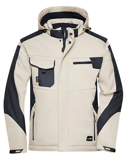 Daiber - Craftsmen Softshell Jacket -STRONG- - Stone / Black