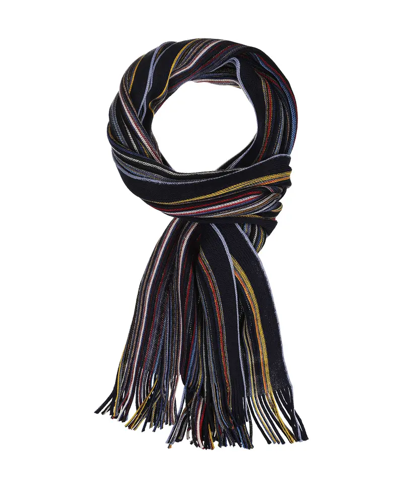 Gebreide Sjaal | Navy Multi