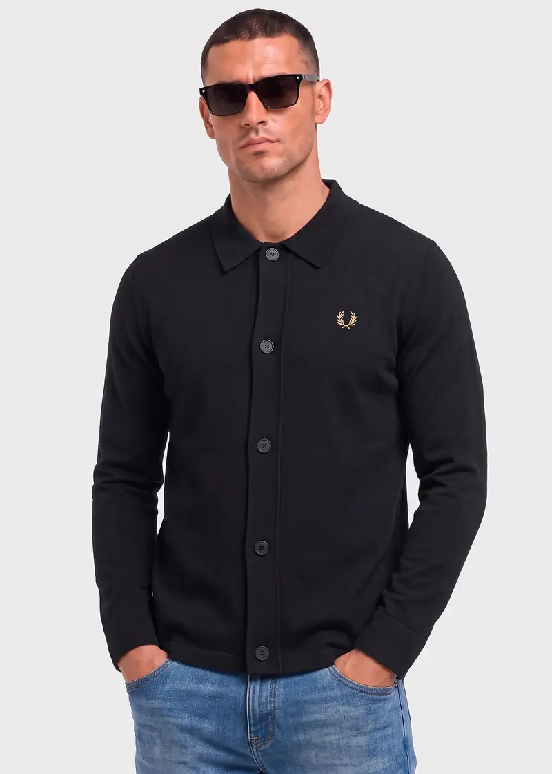Knitted overshirt - black