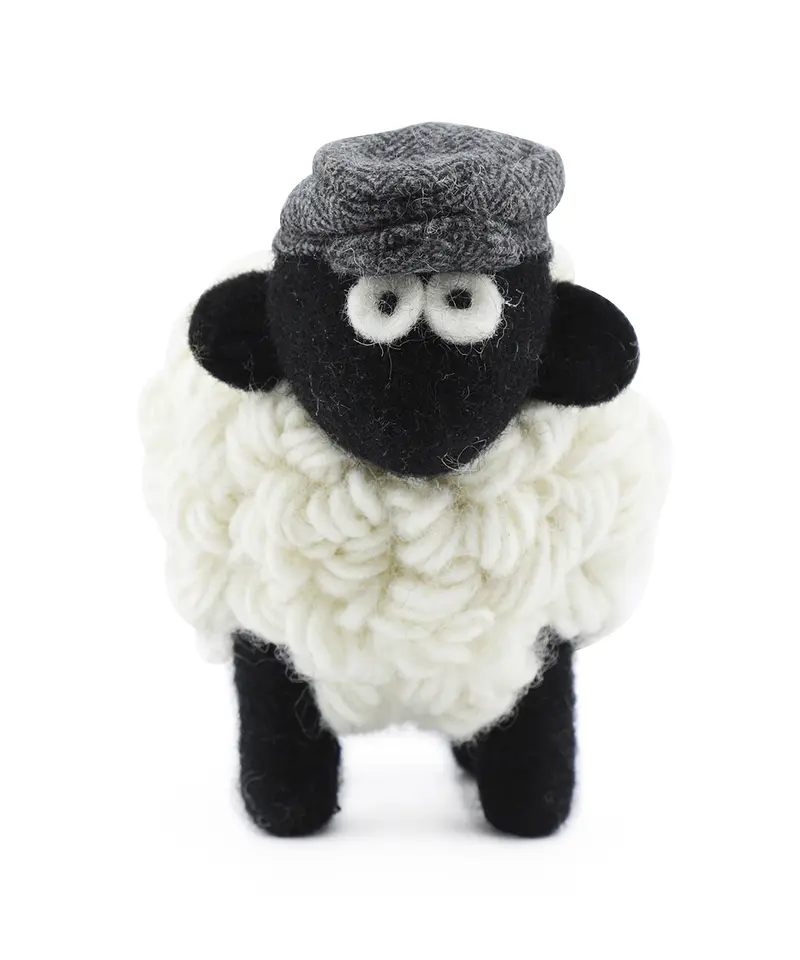 Knitted Sheep with Hat | Grijs