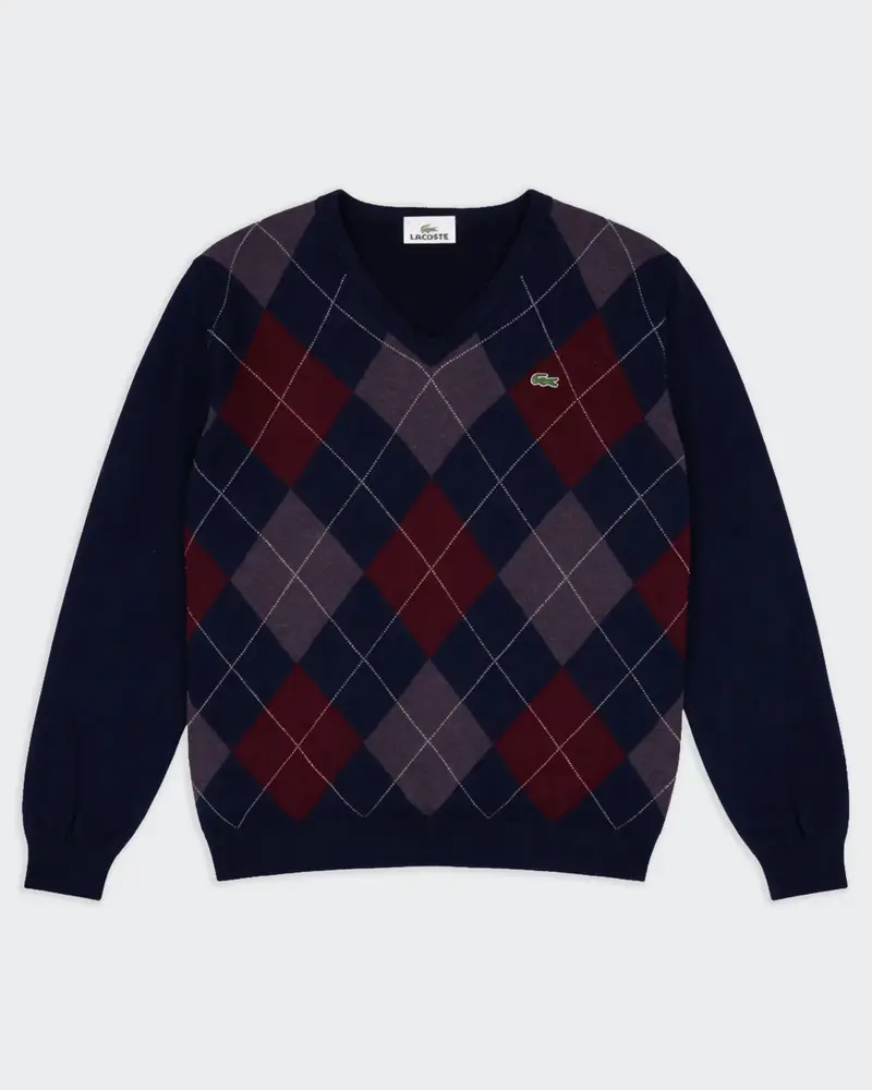Lacoste Navy V-neck Jumper - M