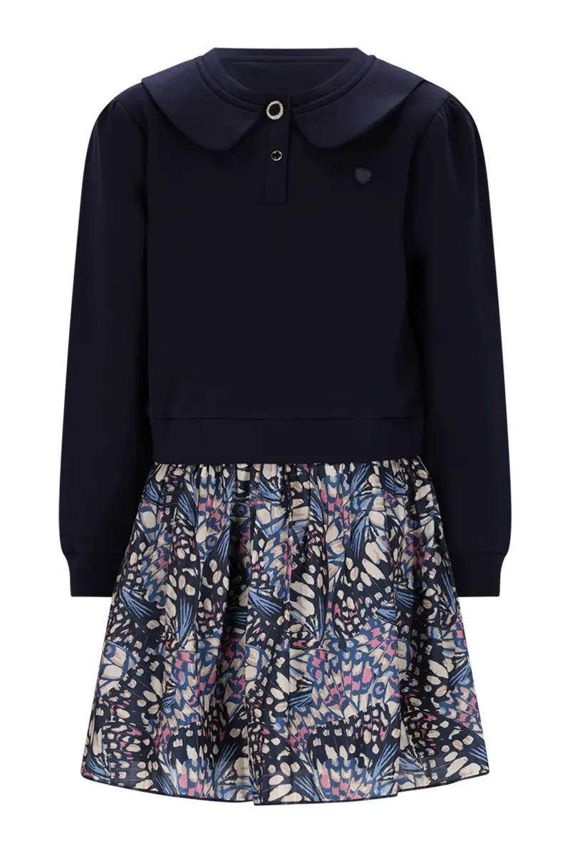Le Chic♥ Swing ♥ Combinatie-Jurk *Blauw*