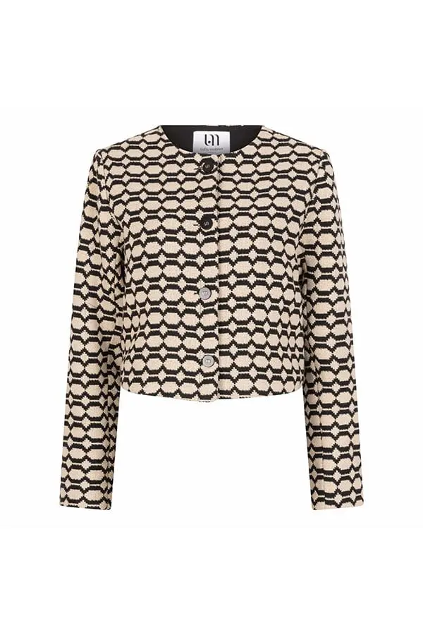 Lofty Manner QJ307 - Jacket Cleo ecru dessin – dames jack