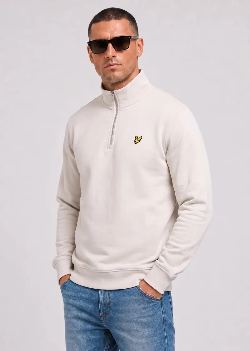 Loopback quarter zip sweat - cove