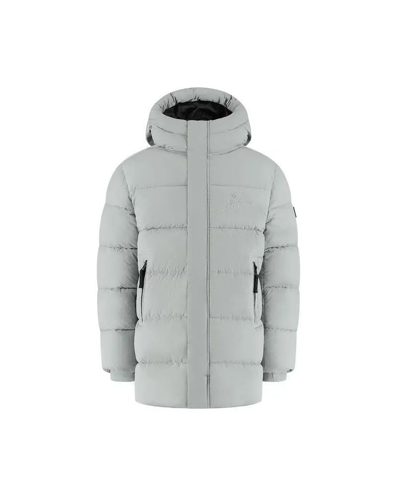 Malelions Junior Mid Length Puffer Jacket | Aqua Grey