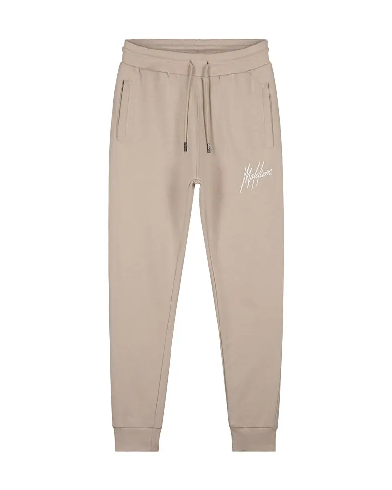 Malelions Men Basic Sweatpants | Taupe/White