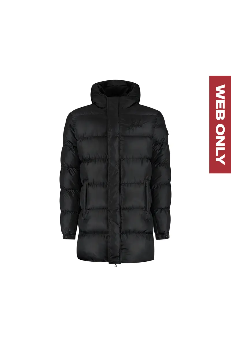 Malelions Men Long Puffer Jacket | Black