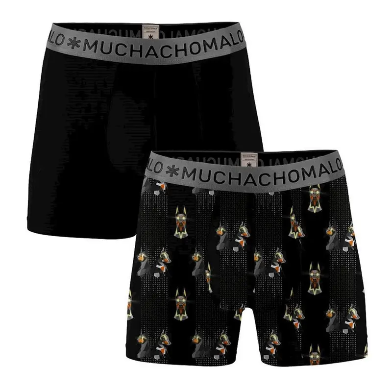 Men Short Print/Solid Doberman 2P DOBER1132