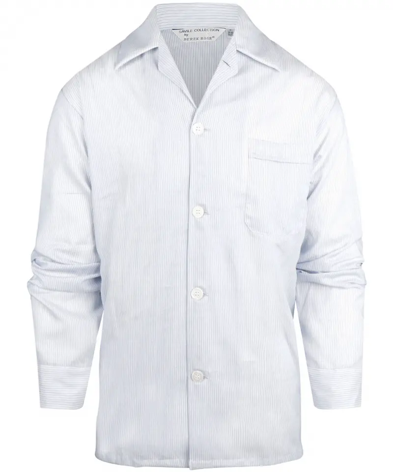 Pyjama | White Blue micro stripe