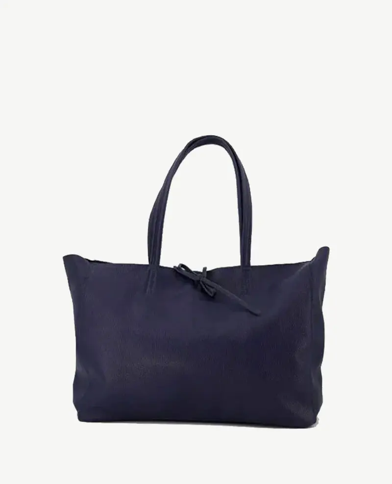 Schoudertas - Shopper Groot - Leer - Navy