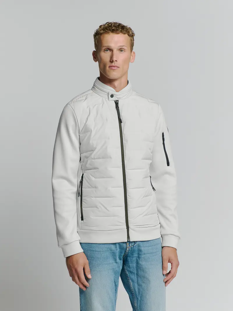 short fit jacket | Chalk