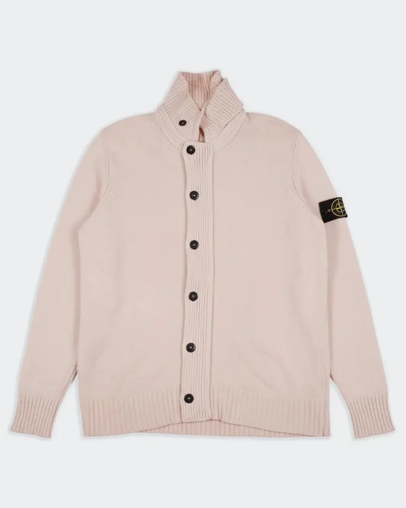 Stone Island Beige Button Cardigan - L