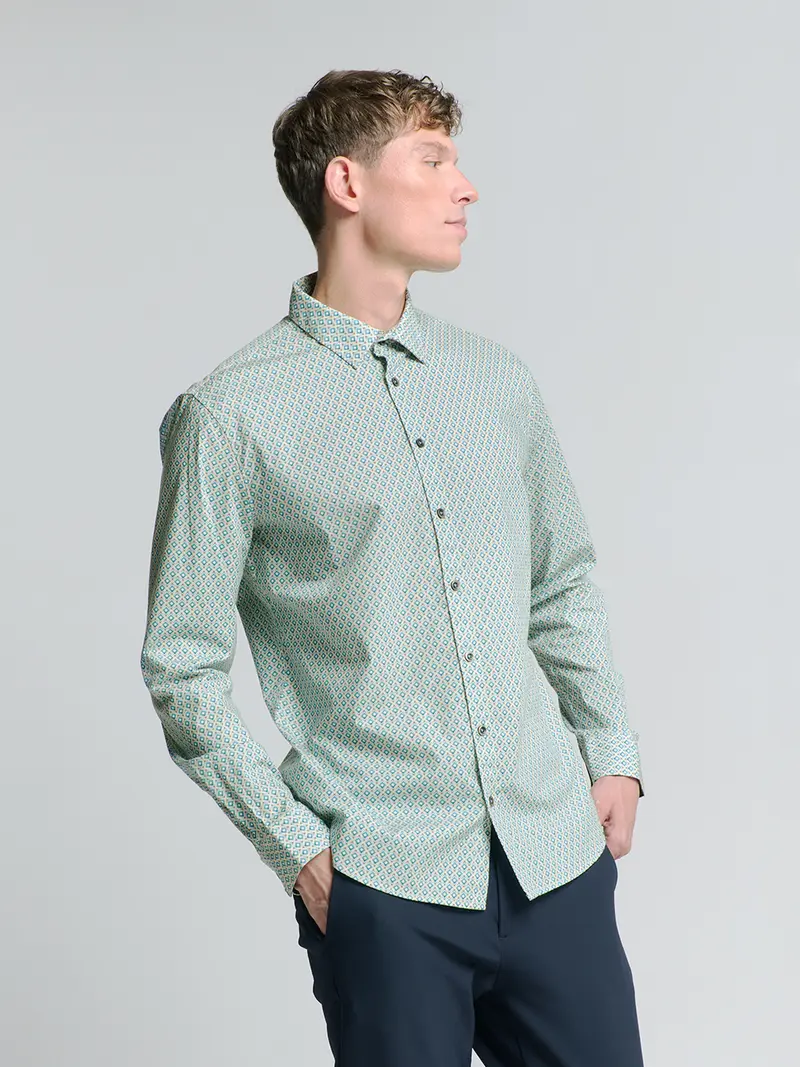 Stretch overhemd met print | Pacific