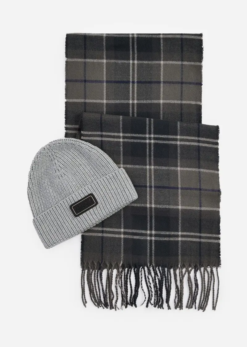 Sweeper beanie scarf gift set - grey
