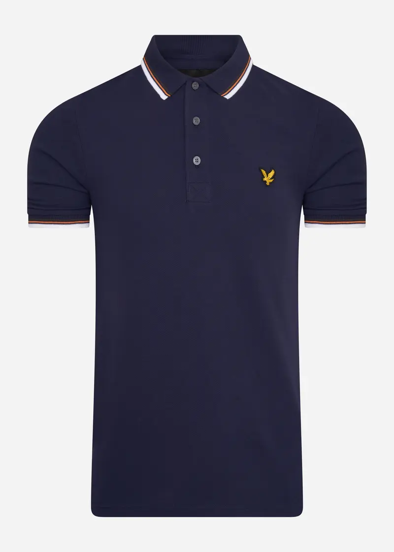 Tipped polo - navy white