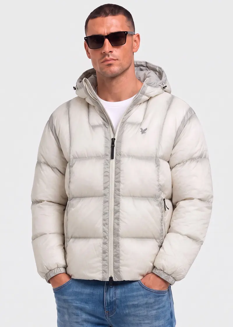 Translucent puffer jacket - putty