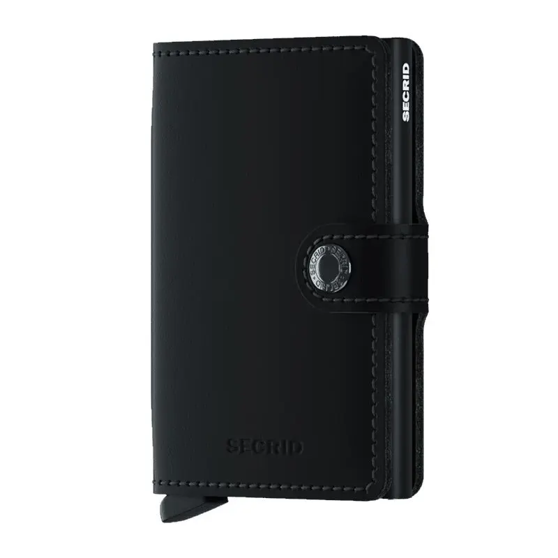 Zwarte miniwallet Matte